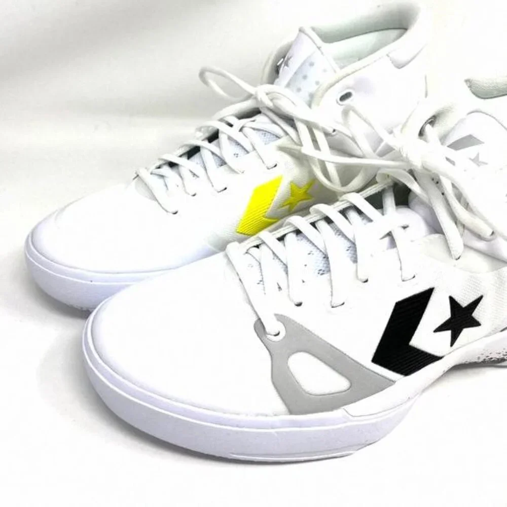 💖MEGA SALE💖Converse Men's 169512C G4 White Black Leather Mesh Venom Lemon - Picture 2 of 9